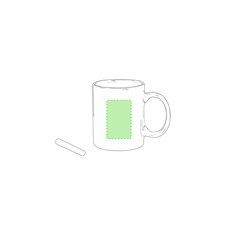 Taza 370ml con pizarra en 1 cara y tiza | Zona frontal | 38 x 60