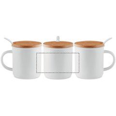 Taza 380ml con Tapa Bambú y Cuchara | Circunferencia | 130 x 60