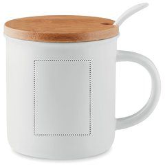 Taza 380ml con Tapa Bambú y Cuchara | Lateral Derecho | 45 x 60