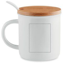 Taza 380ml con Tapa Bambú y Cuchara | Lateral Izquierdo | 45 x 60