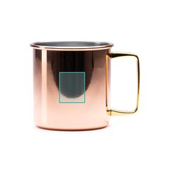 Taza de acero inoxidable cobre y asa dorada 480ml | ZONA1 | 30 x 40