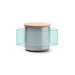 Taza de acero reciclado con asa y tapa de bambú | ZONA1 | 170 x 50