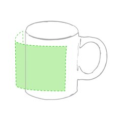 Taza blanca 250ml personalizable | Alrededor de la taza | 100 x 60