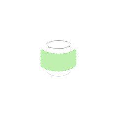 Taza blanca personalizable de 370ml | Alrededor de la taza | 165 x 70