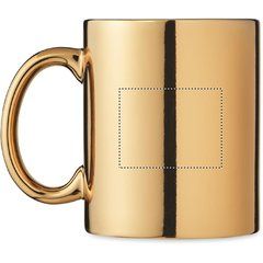 Taza Cerámica 300ml con acabado metálico | Lateral Izquierdo | 45 x 35