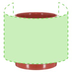 Taza cerámica 350 ml blanca sublimación detalles color | Alrededor de la Taza | 195 x 85