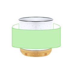 Taza Cerámica con base de Bambú | Alrededor de la taza | 160 x 40