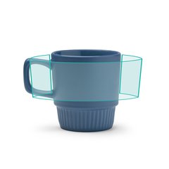 Taza de cerámica con base biselada 300ml | ZONA4 | 160 x 40