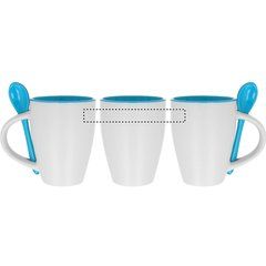Taza cerámica bicolor con cuchara de 250 ml | Circunferencia | 120 x 15