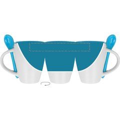 Taza cerámica bicolor con cuchara de 250 ml | INSIDE TC | 150 x 20