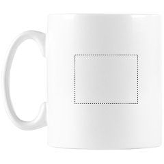 Taza cerámica blanca de 300ml especial para sublimación | Trasero | 45 x 35