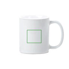 Taza Cerámica Blanca 300ml para Vitrificar. | Lateral derecho | 40 x 35