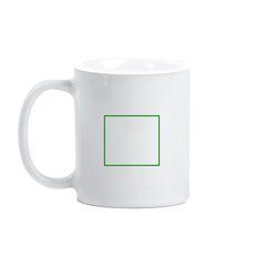 Taza Cerámica Blanca 300ml para Vitrificar. | Lateral izquierdo | 40 x 35