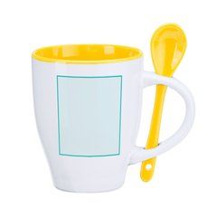 Taza de cerámica con cuchara 350 ml | ZONA2 | 38 x 25