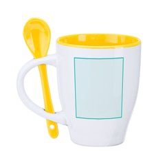 Taza de cerámica con cuchara 350 ml | ZONA3 | 38 x 25