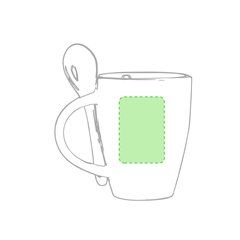 Taza de cerámica con cuchara | En la cara B | 38 x 60