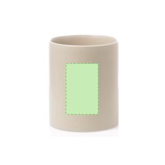 Taza Cerámica Mate 370ml Color Natural | Centrado en el frente | 38 x 60