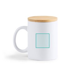 Taza de cerámica mate con tapa 370 ml | ZONA1 | 38 x 40