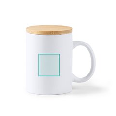 Taza de cerámica mate con tapa 370 ml | ZONA2 | 38 x 40
