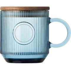 Taza de cristal acanalado con tapa 300ml | Lateral Derecho | 30 x 30