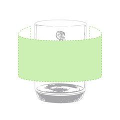 Taza de Cristal Borosilicato 450ml | Alrededor de la taza | 150 x 70