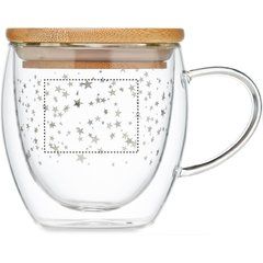 Taza Cristal Doble Pared con Estrellas 220ml | Lateral Derecho | 45 x 35