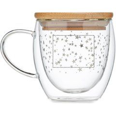Taza Cristal Doble Pared con Estrellas 220ml | Lateral Izquierdo | 45 x 35