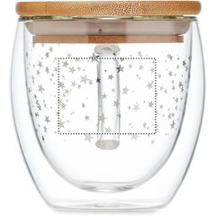 Taza Cristal Doble Pared con Estrellas 220ml | OPPOSITE OF HANDLE | 45 x 35