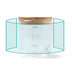 Taza doble pared de cristal con tapa | ZONA2 | 175 x 50
