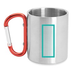 Taza metálica doble pared con mosquetón | ZONA4 | 35 x 60