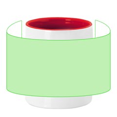 Taza Sublimación Interior Colorido 350ml | Alrededor de la Taza | 195 x 103