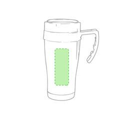 Taza térmica 450ml de acero inox. con asa | A lo largo del lateral cara A | 30 x 80