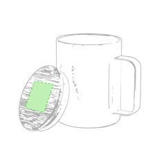 Taza Térmica Inox. con tapa Bambú | Centrado en la tapa | 50 x 50