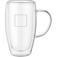 Taza de vidrio de doble pared 450ml | Lateral Derecho | 35 x 35