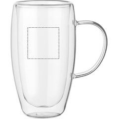 Taza de vidrio de doble pared 450ml | Lateral Derecho | 45 x 45