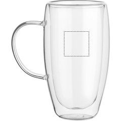 Taza de vidrio de doble pared 450ml | Lateral Izquierdo | 35 x 35