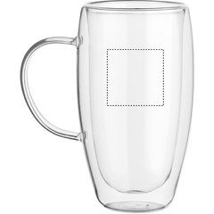Taza de vidrio de doble pared 450ml | Lateral Izquierdo | 45 x 45