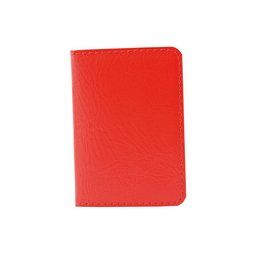 Tarjetero de polipiel para 12 tarjetas Rojo