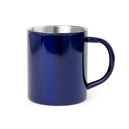 Taza de acero inoxidable de 280 ml. personalizable por 1 cara Azul