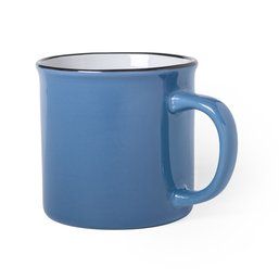 Taza de cerámica de 300ml vintage impresa en media taza Azul Claro