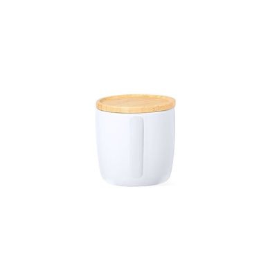 Taza 350ml Cerámica con Tapa Posavasos
