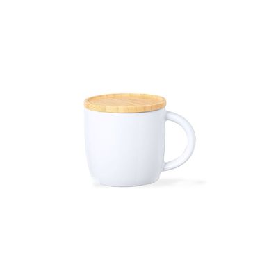 Taza 350ml Cerámica con Tapa Posavasos