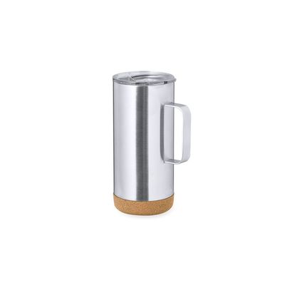 Taza Térmica de Acero Inox con Base de Corcho
