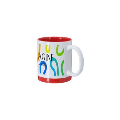Taza cerámica 350 ml blanca sublimación detalles color