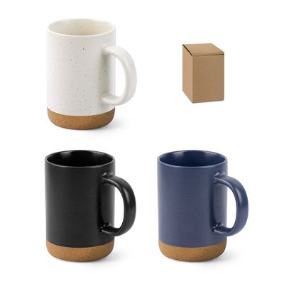 Taza de cerámica con base de corcho extraíble