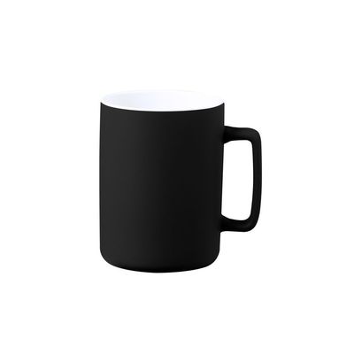 Taza Cerámica Bicolor Asa Recta 420ml Neg