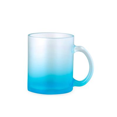 Taza Cristal Color Degradé Sublimación 350ml Azul