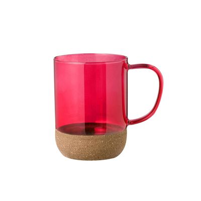 Taza Borosilicato/Corcho 450ml Roj