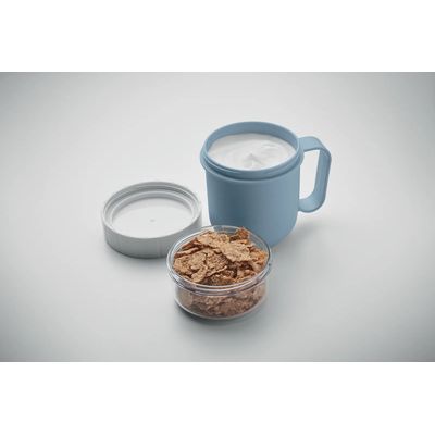 Taza portátil con tapa y doble recipiente