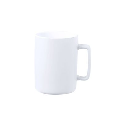 Taza Cerámica Bicolor Asa Recta 420ml Bla